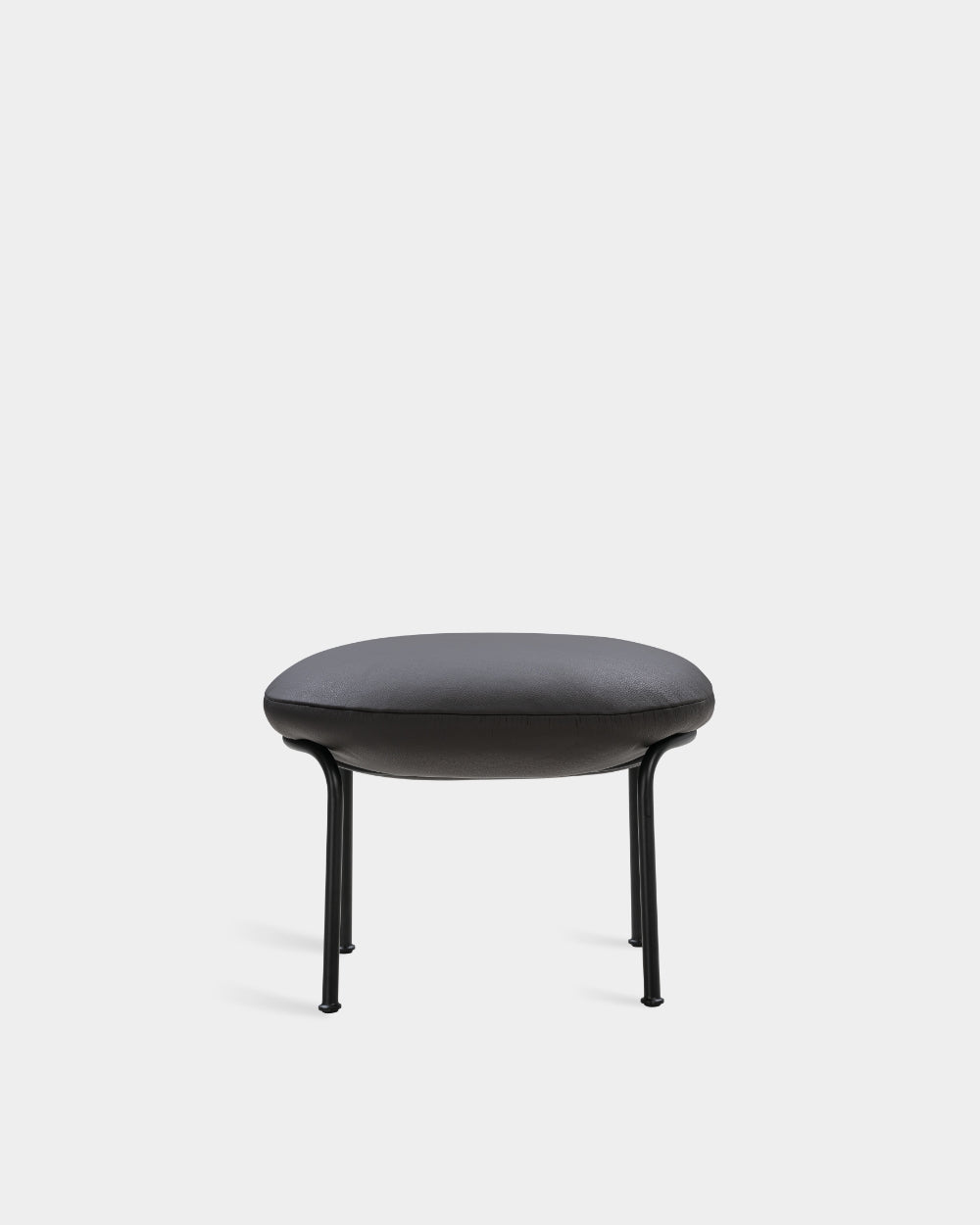 Aloe Stool - Black Parma Leather