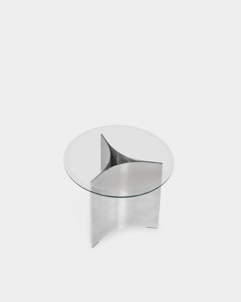 Arc Table - 500mm - Brushed Steel
