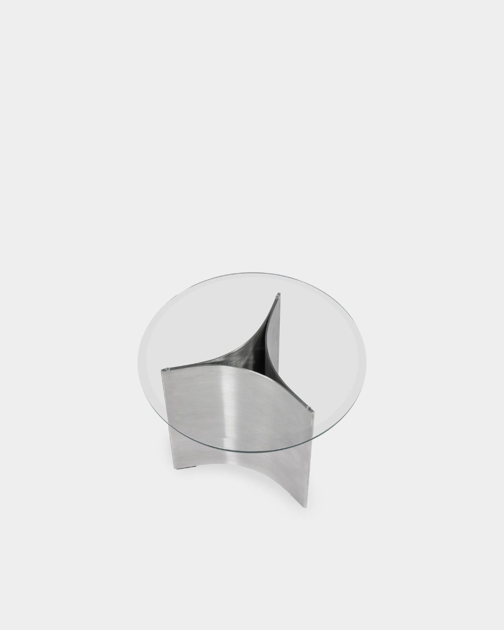 Arc Table - 500mm - Brushed Steel