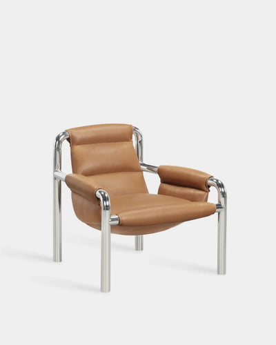 Atli Lounge Chair - Chrome - Cognac Parma Leather