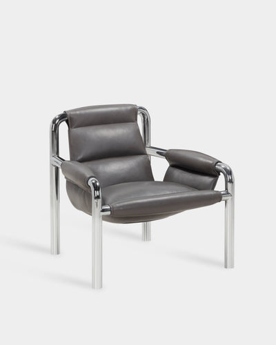 Atli Lounge Chair - Chrome - Graphite Parma Leather
