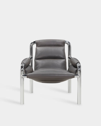 Atli Lounge Chair - Chrome - Graphite Parma Leather
