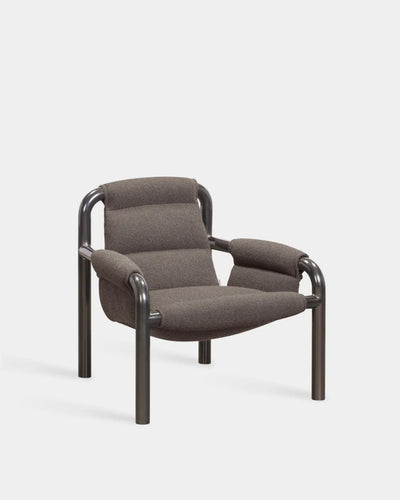 Atli Lounge Chair - Dark Grey Lacquer - Dark Brown Boucle-Cuddle 06