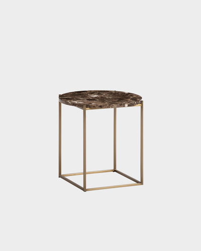 Circle Side Table - Dark Emperador Marble