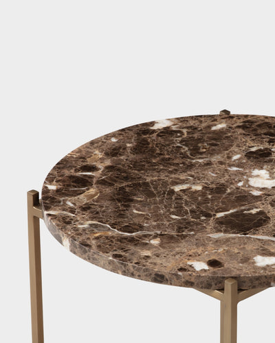 Circle Side Table - Dark Emperador Marble