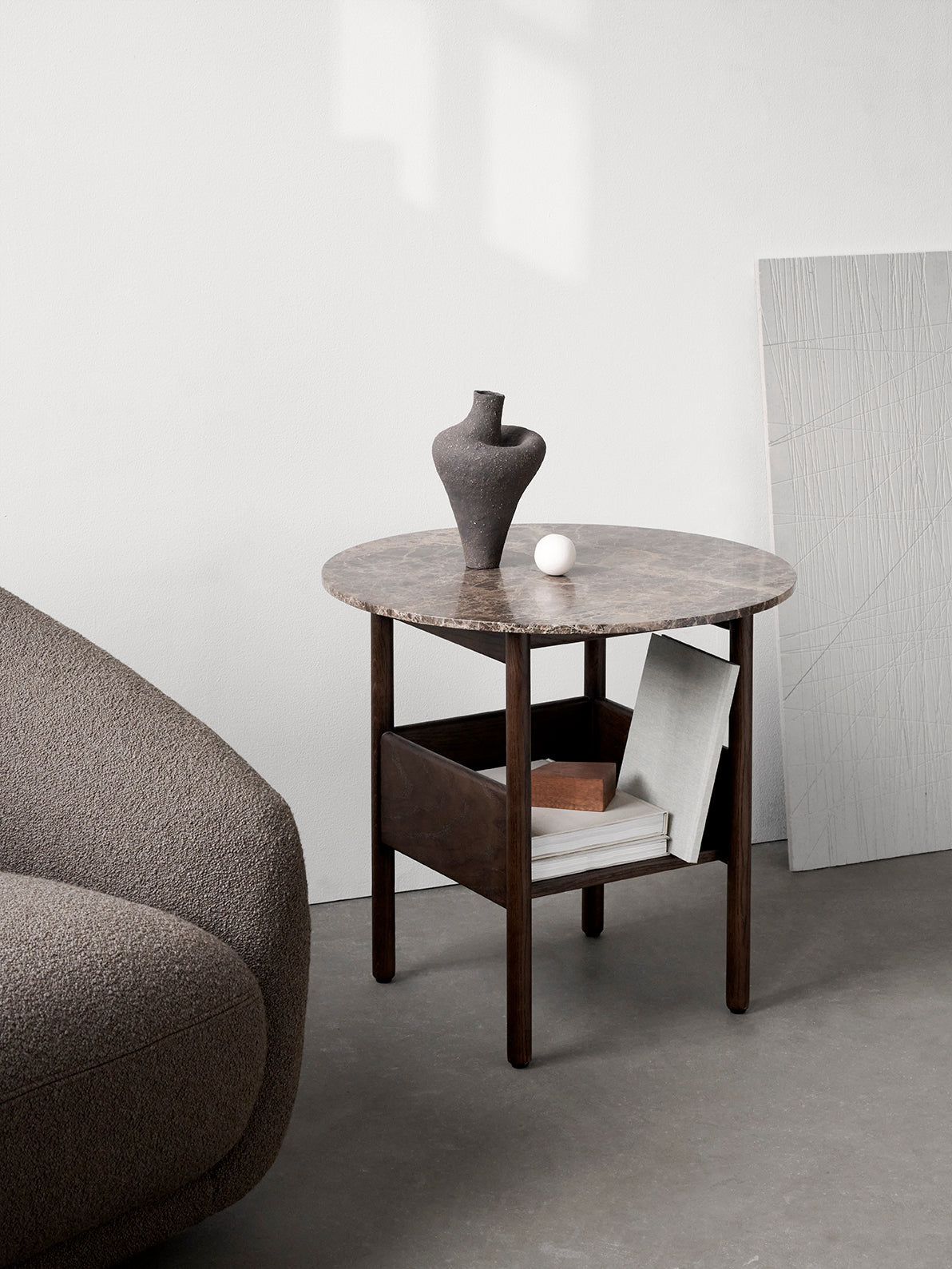 Collect Round Side Table - Dark Brown