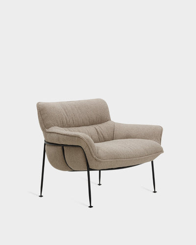 Duvet Lounge Chair - Black - Light Brown Boucle-Cuddle 04