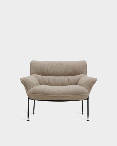 Duvet Lounge Chair - Black - Light Brown Boucle-Cuddle 04