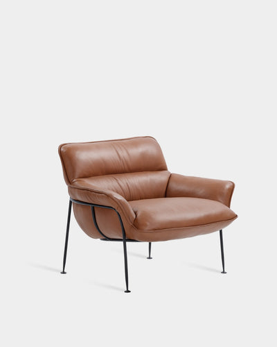 Duvet Lounge Chair - Black - Cognac Parma Leather