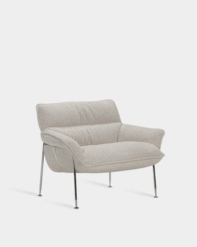 Duvet Lounge Chair - Chrome - Cream-Bosa 04