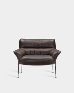 Duvet Lounge Chair - Chrome - Mocca Parma Leather