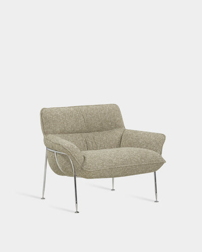 Duvet Lounge Chair - Chrome - Moss Grey-Zero 0002