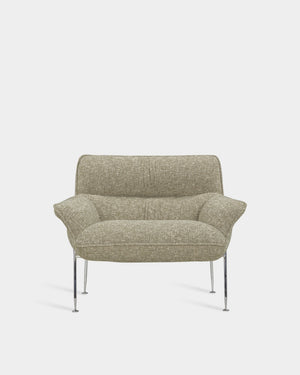 Duvet Lounge Chair - Chrome - Moss Grey-Zero 0002