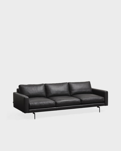 Edge V1 3 Seater Sofa - Faith Black Leather