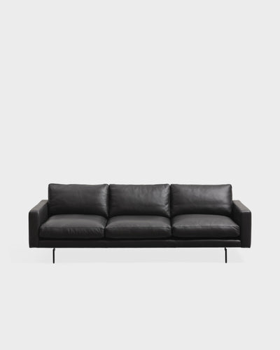 Edge V1 3 Seater Sofa - Faith Black Leather