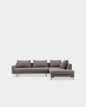 Edge V2 L Shape Sofa with Black Legs - Right Facing Chaise - Dark Grey-Soft 03