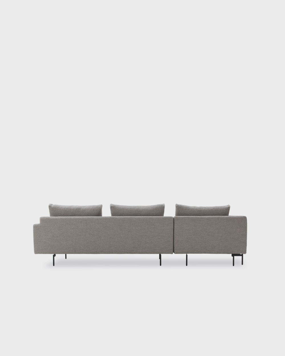 Edge V2 L Shape Sofa with Black Legs - Left Facing Chaise - Dark Grey-Julie 06