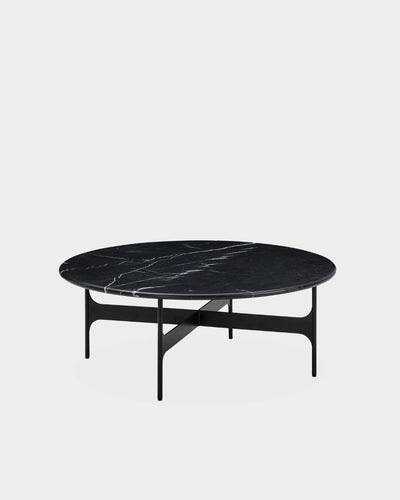 Floema Round Coffee Table - Black Marble