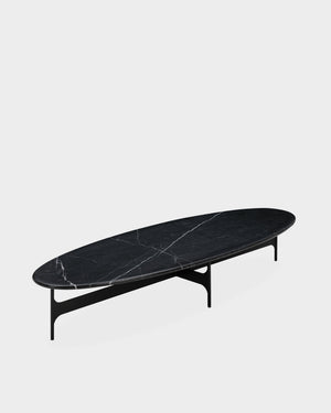 Floema Oval Coffee Table - Black Marble