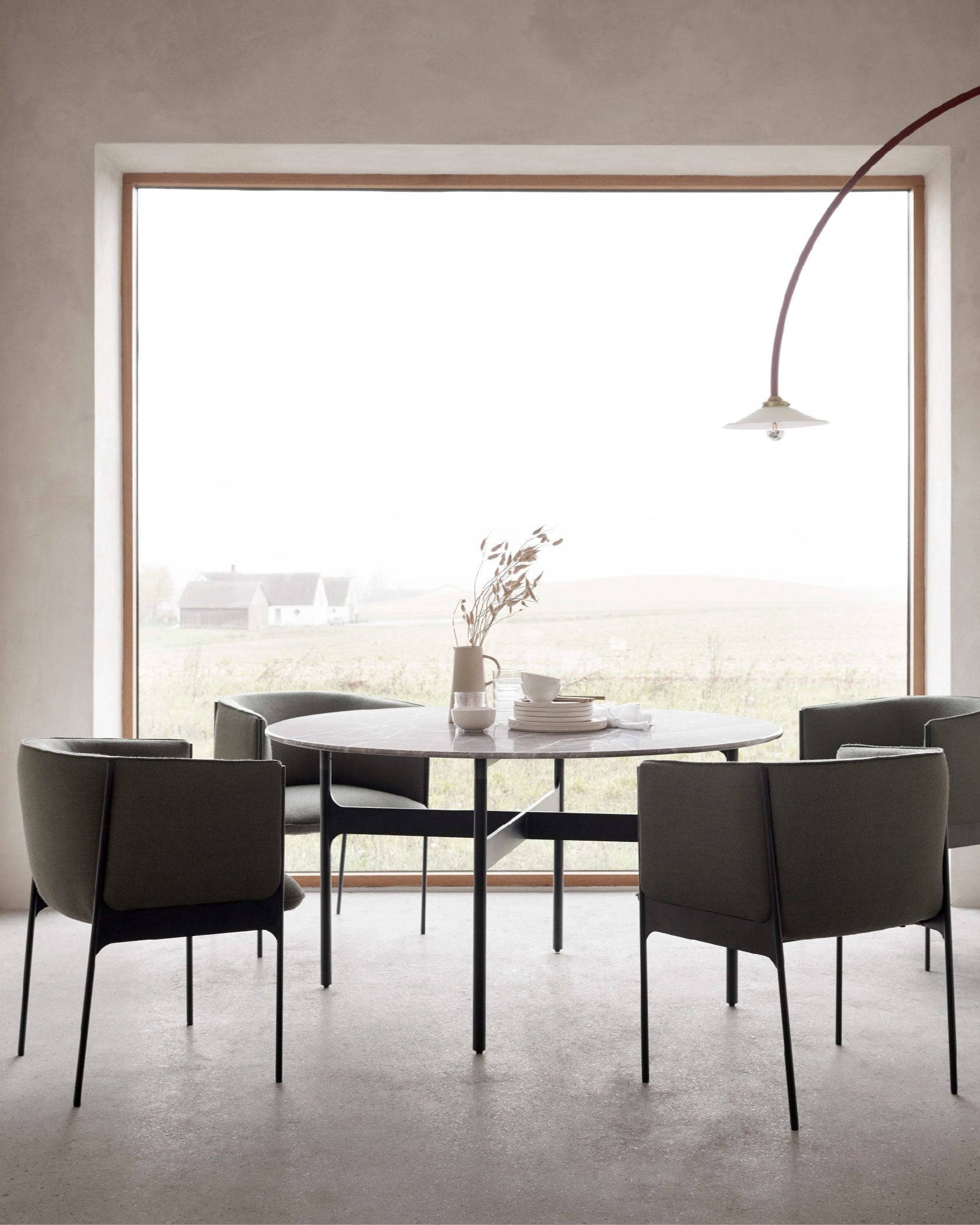 Floema Dining Table - Grey Marble