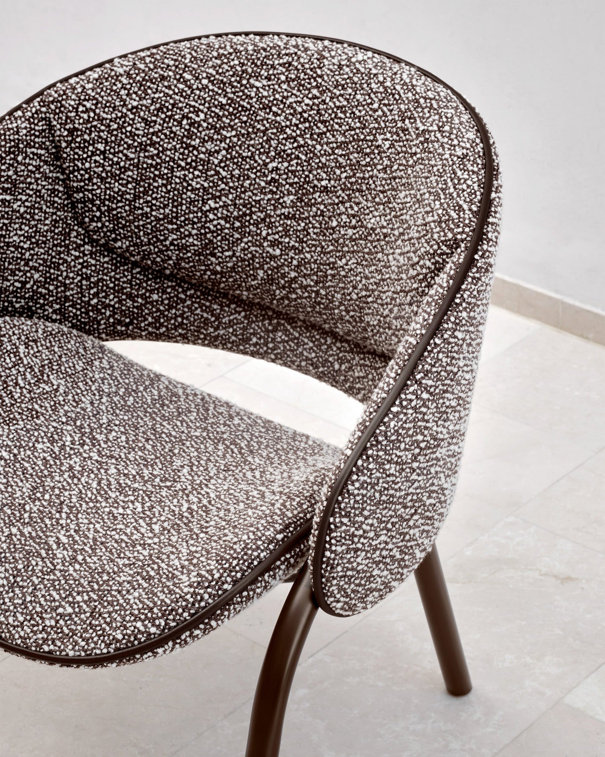 Folium Lounge Chair with Leather Piping - Grey-Silenzio 06