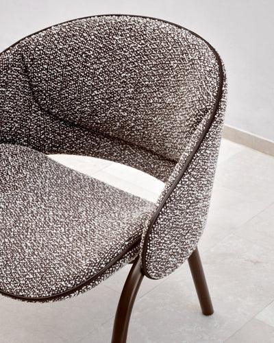 Folium Lounge Chair with Leather Piping - Grey-Silenzio 06