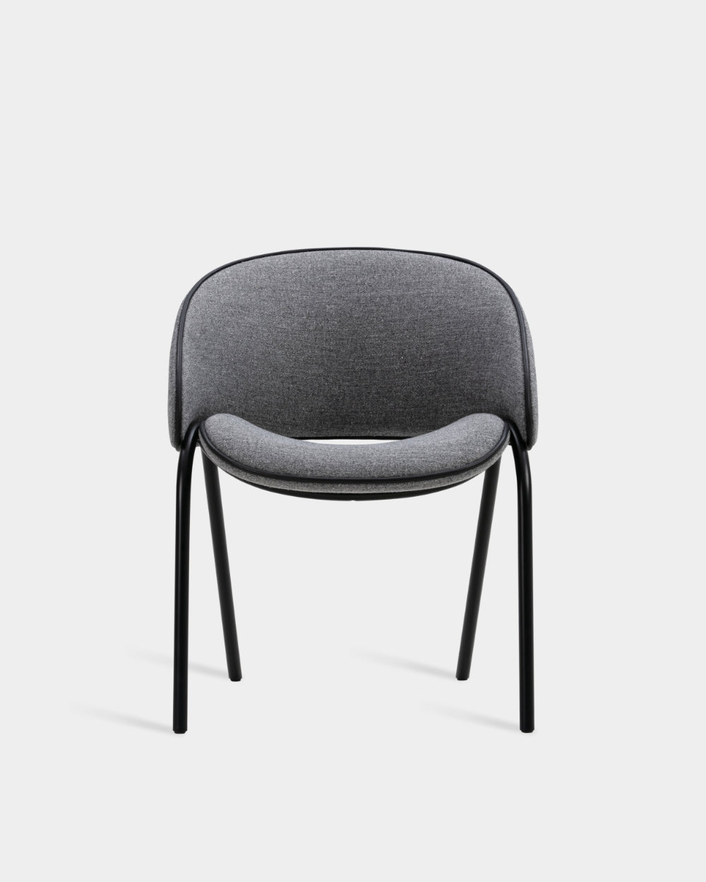 Folium Dining Chair with Leather Piping - Grey-Agata 04