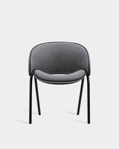 Folium Dining Chair with Leather Piping - Grey-Agata 04