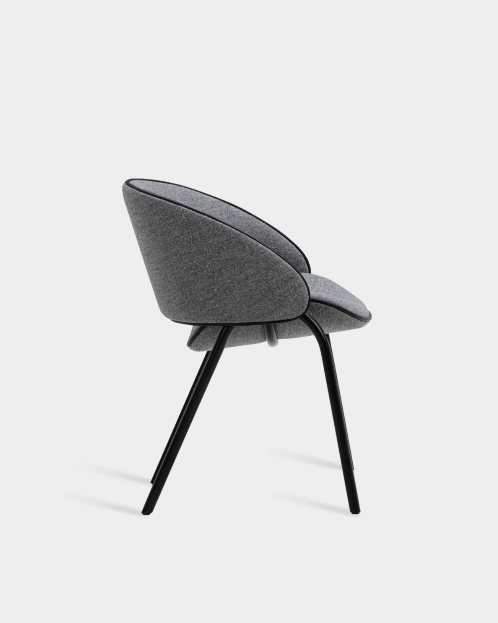 Folium Dining Chair with Leather Piping - Grey-Agata 04