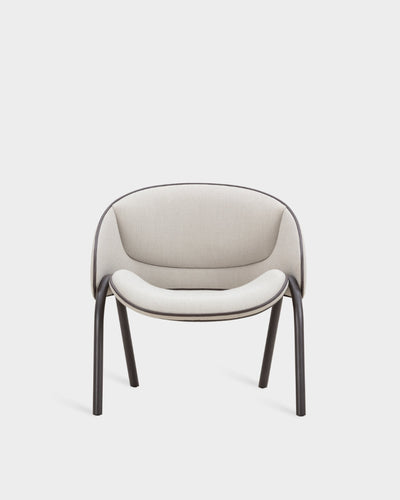 Folium Lounge Chair with Leather Piping - Smoke-Umber 61277