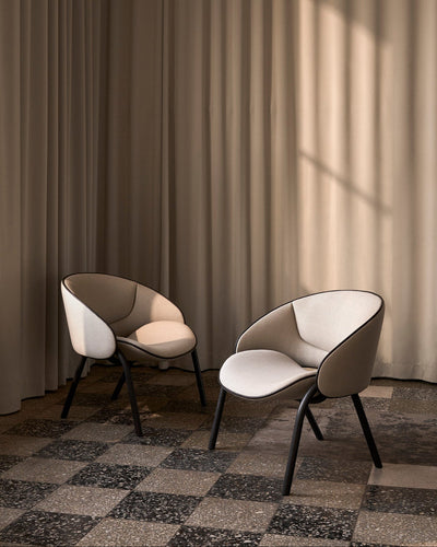 Folium Lounge Chair with Leather Piping - Smoke-Umber 61277