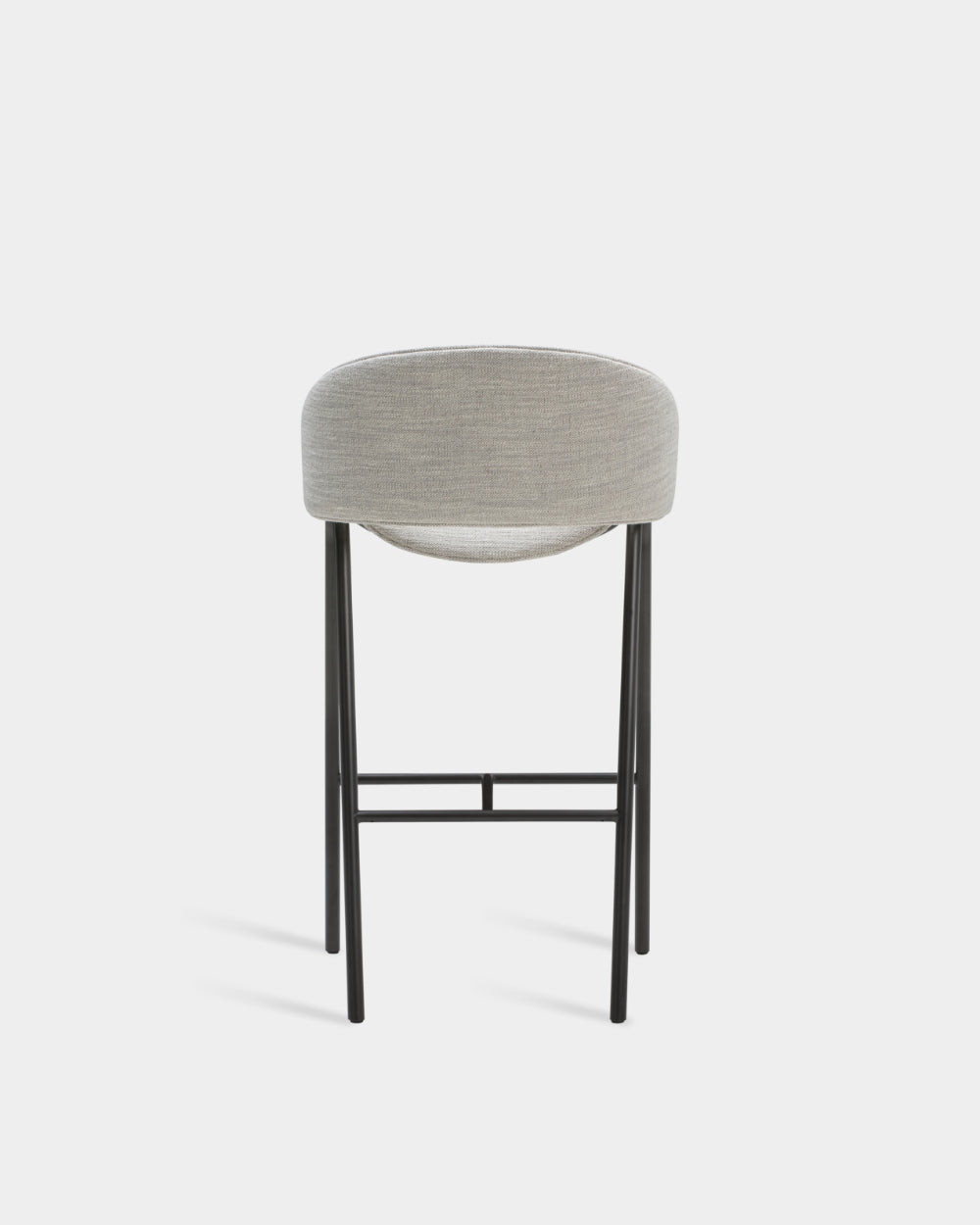 Folium Bar Stool with Leather Piping - Light Grey-Julie 04