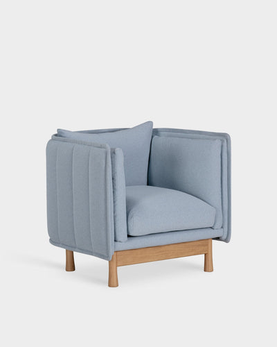 Kite Club Arm Chair - Dark Brown - Baby Blue-Cyber 2401