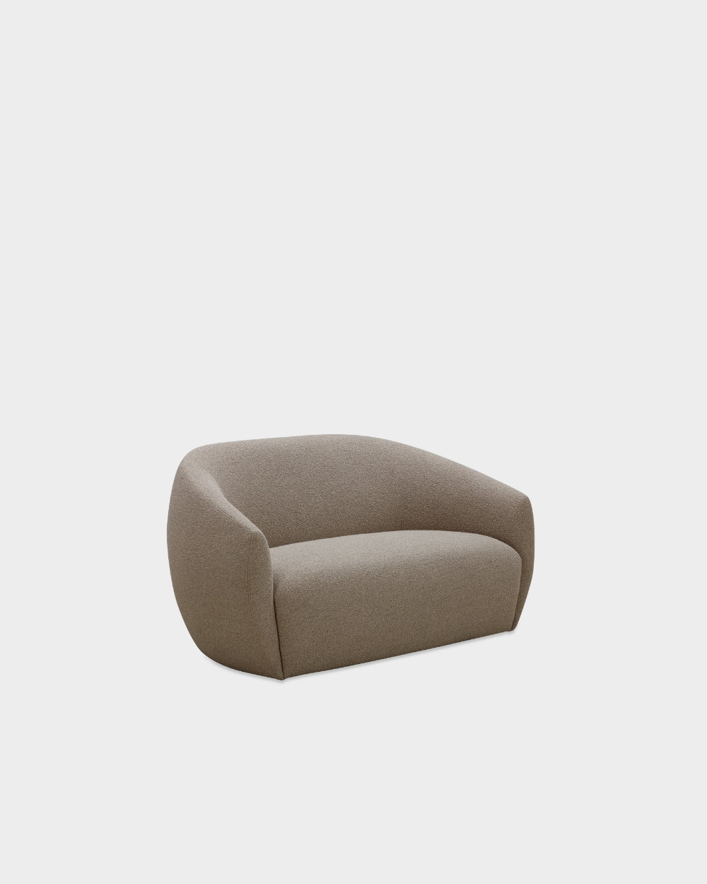 Lilin Curved 2.5 Seater Sofa - Light Brown Boucle-Cuddle 04