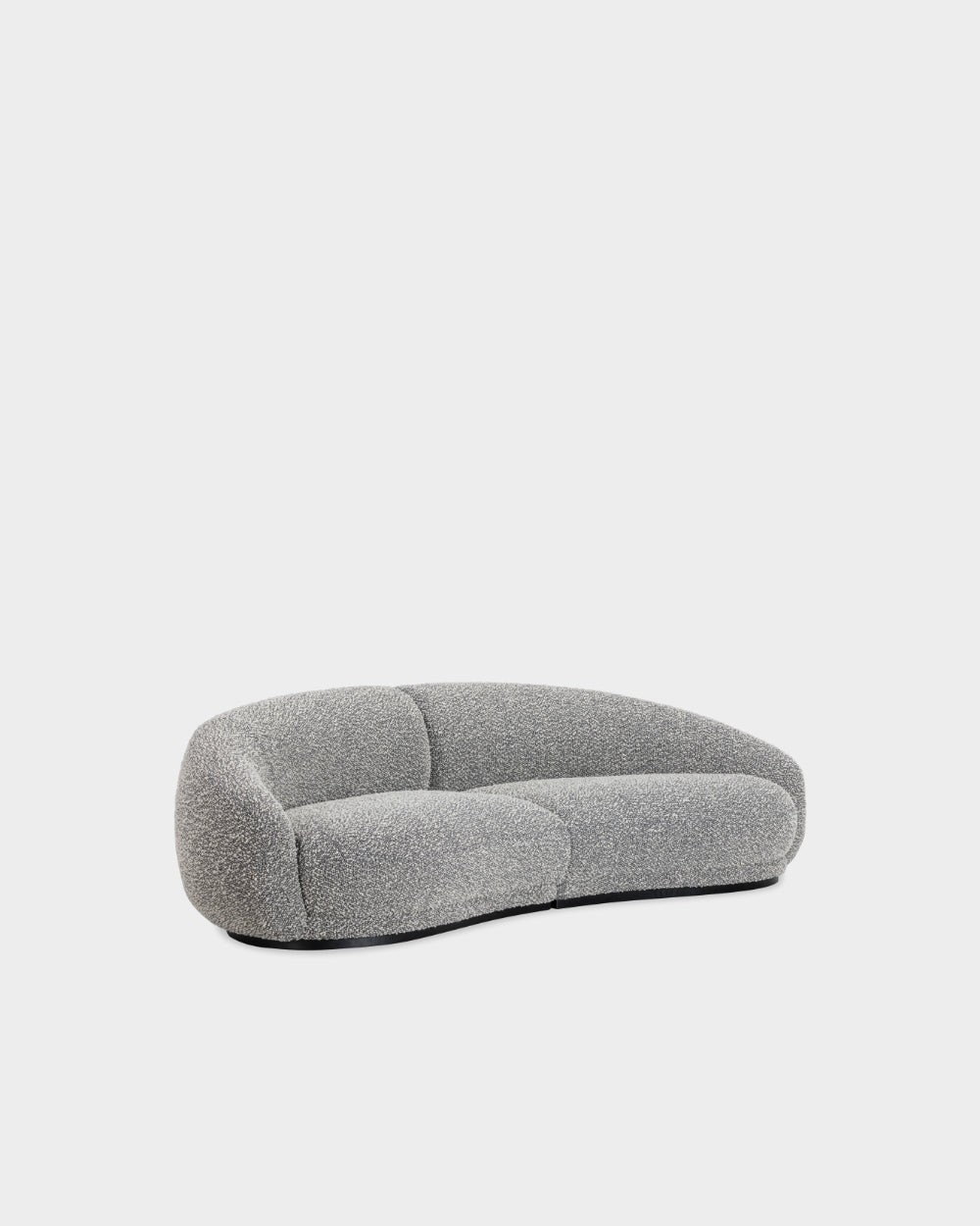 Montholon Curved 3 Seater Sofa - Tweed Grey-Silenzio 08