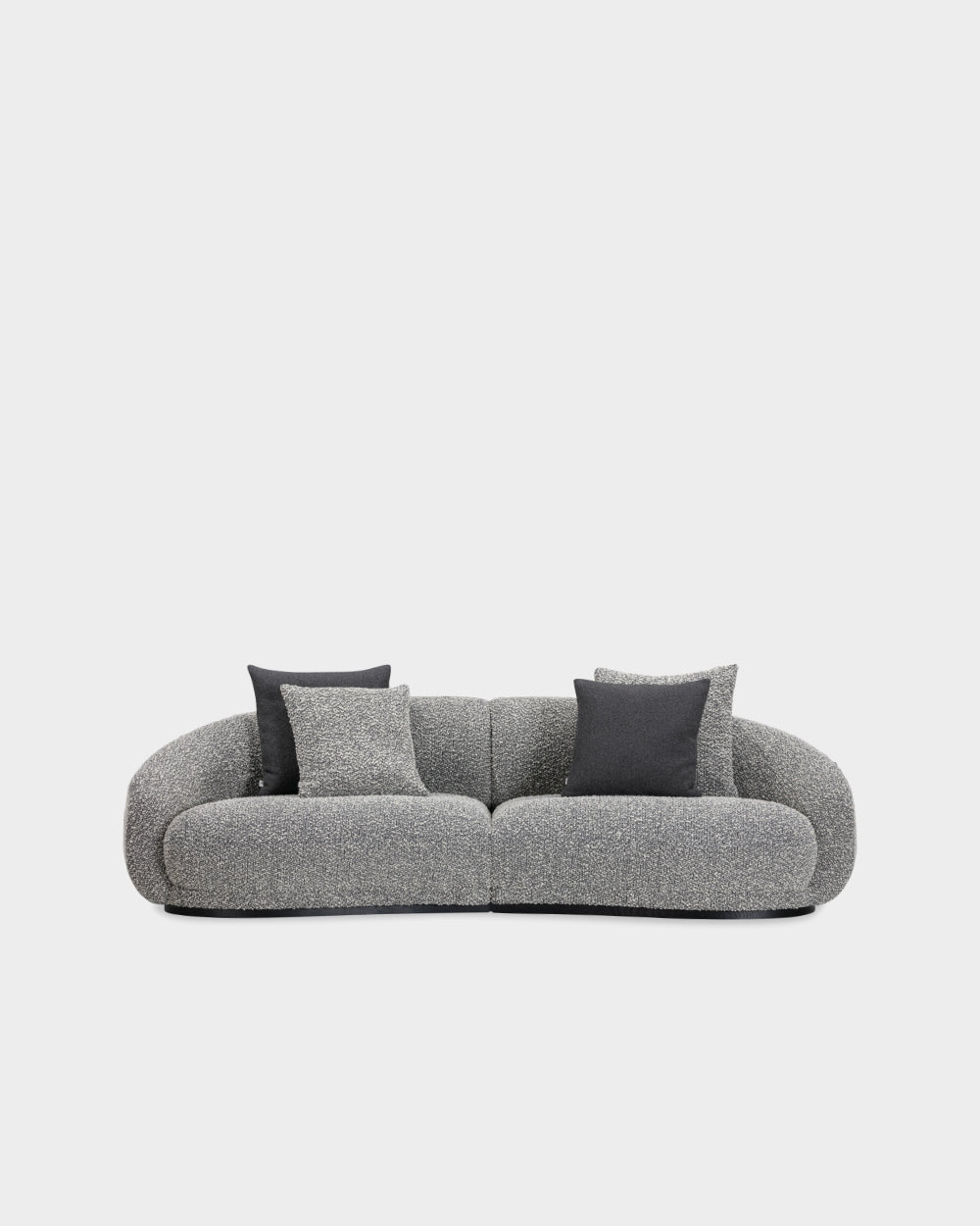 Montholon Curved 3 Seater Sofa - Tweed Grey-Silenzio 08