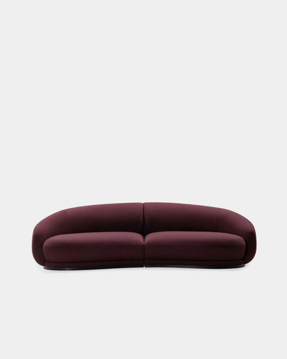 Montholon Curved 3 Seater Sofa - Dark Plum-Vidar 0693