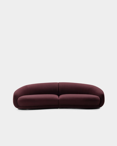 Montholon Curved 3 Seater Sofa - Dark Plum-Vidar 0693