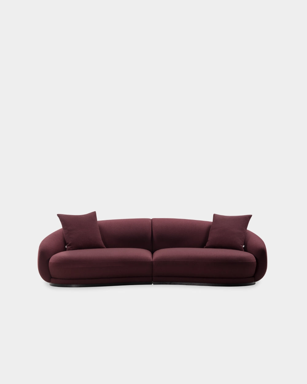 Montholon Curved 3 Seater Sofa - Dark Plum-Vidar 0693