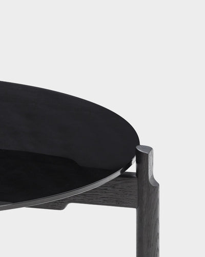 Notch Round Coffee Table - Medium - Black