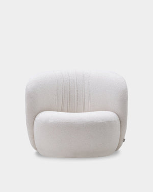 Ovata Large Lounge Chair - White Boucle-Cuddle 02