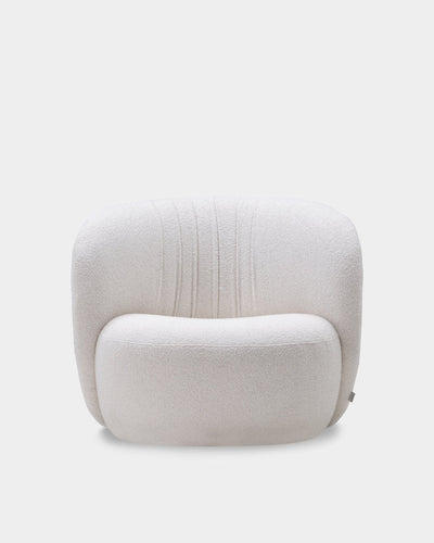 Ovata Large Lounge Chair - White Boucle-Cuddle 02
