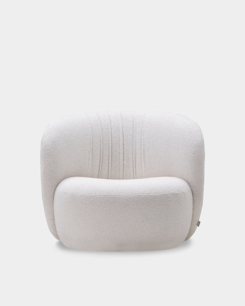 Ovata Swivel Large Lounge Chair - White Boucle-Cuddle 02