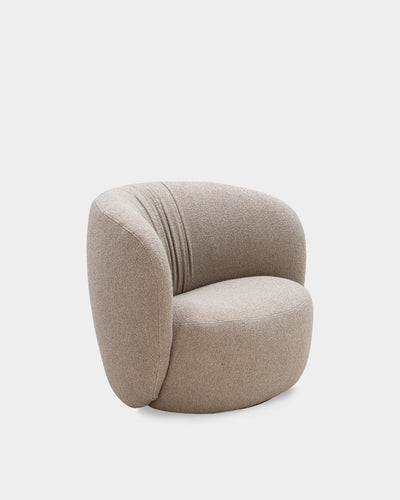 Ovata Swivel Large Lounge Chair - Light Brown-Cuddle 04