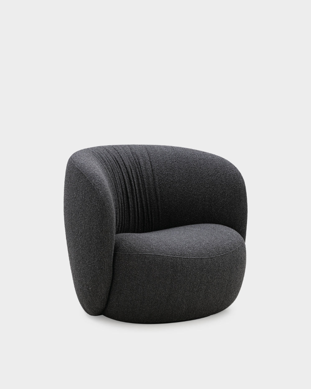 Ovata Large Lounge Chair - Charcoal Boucle-Cuddle 08