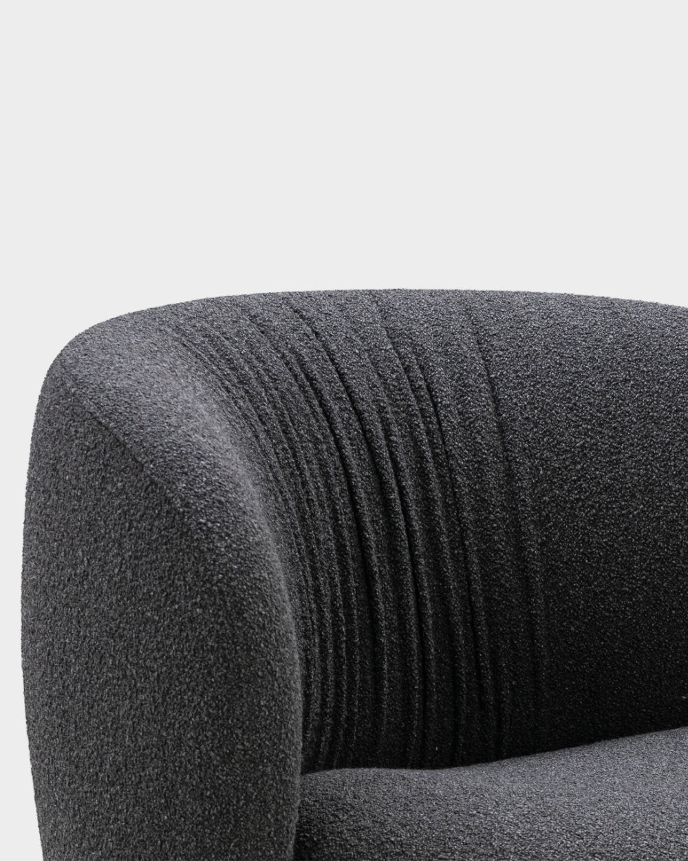 Ovata Large Lounge Chair - Charcoal Boucle-Cuddle 08
