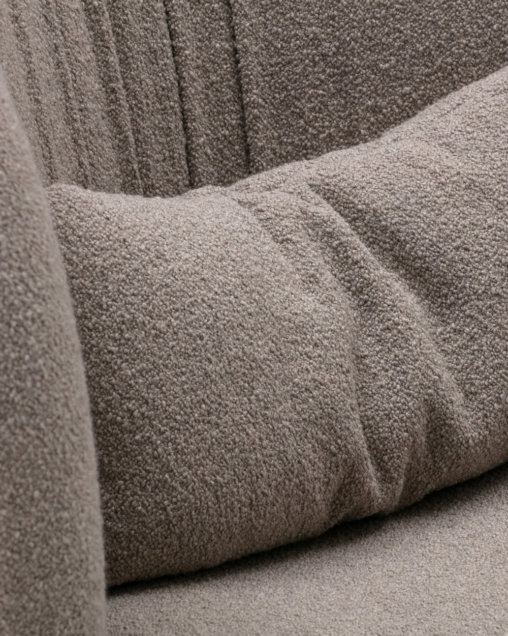 Ovata High Back Lounge Chair - Light Brown Boucle-Cuddle 04