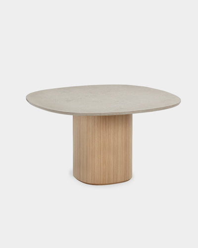 Ovata Dining Table - Light Oak - Jura Grey Limestone
