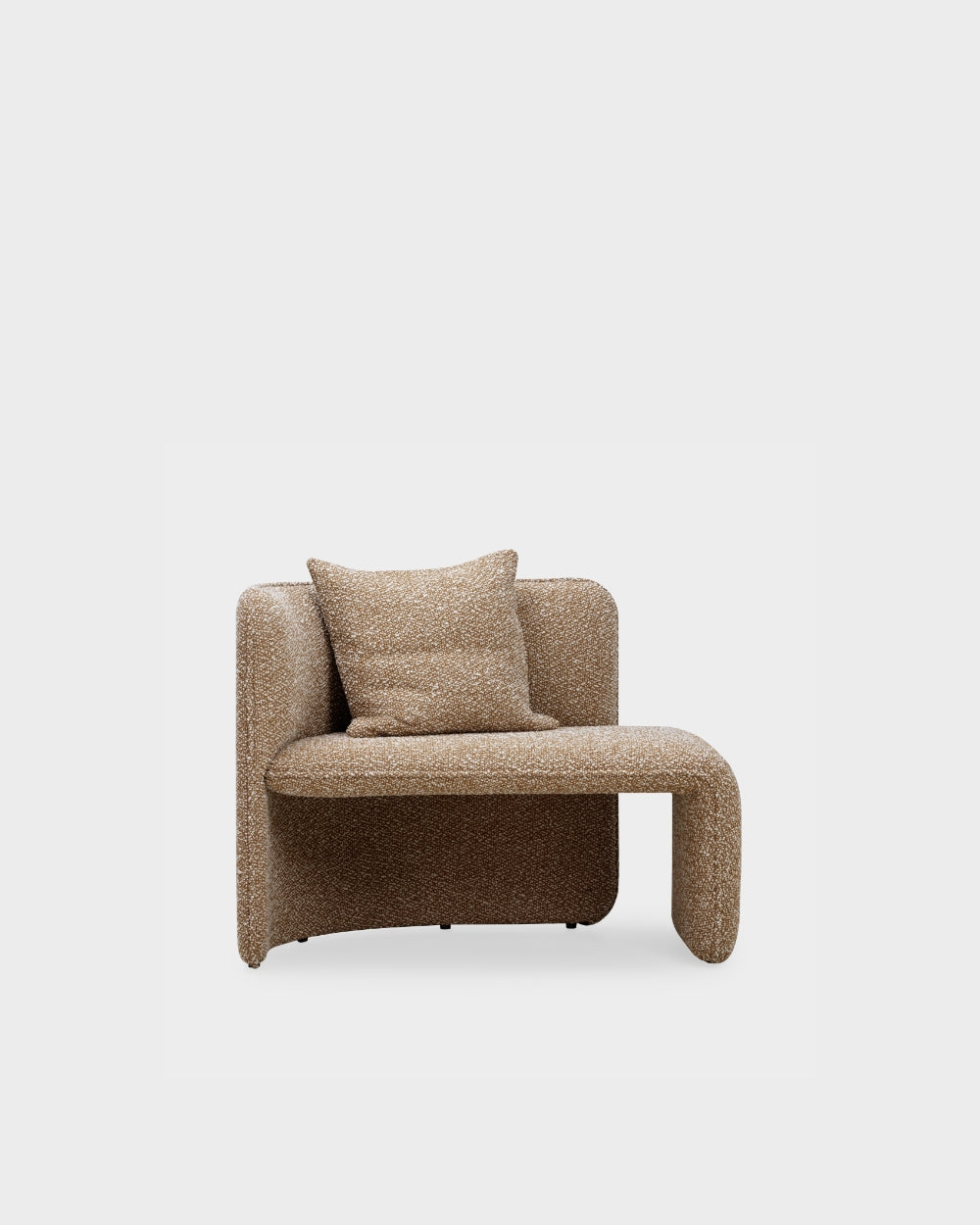 Rest 1 Seater Bench - Left Side Facing - Brown-Silenzio 04