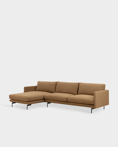 Trace L Shape Sofa - Saddle Brown-Blend 3001